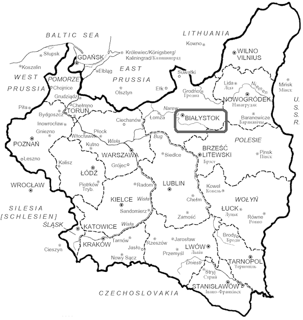 Map of Poland amp; Bialystok