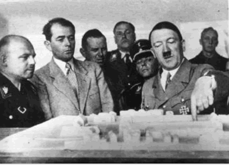 http://www.holocaustresearchproject.org/holoprelude/images/Hitler%20reviewing%20Speers%20model.gif