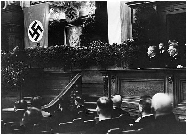 Reich Minister of Justice Franz Grtner Opens the First Session of the Peoples Court (July 14, 1934)