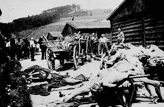 Prisoners at forced labor in the Wiener Graben quarry at 